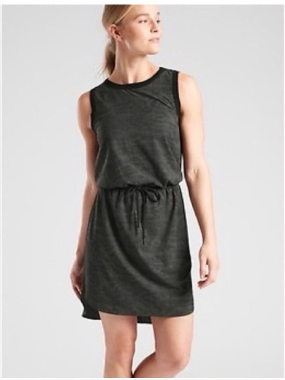 Athleta Rincon Printed Dress Sheath Sleeveless Gray Size Medium